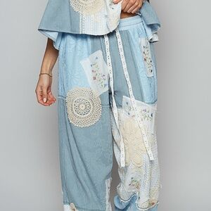 POL  ….Brand New GORGEOUS pants! Embroidery and Patch Detail